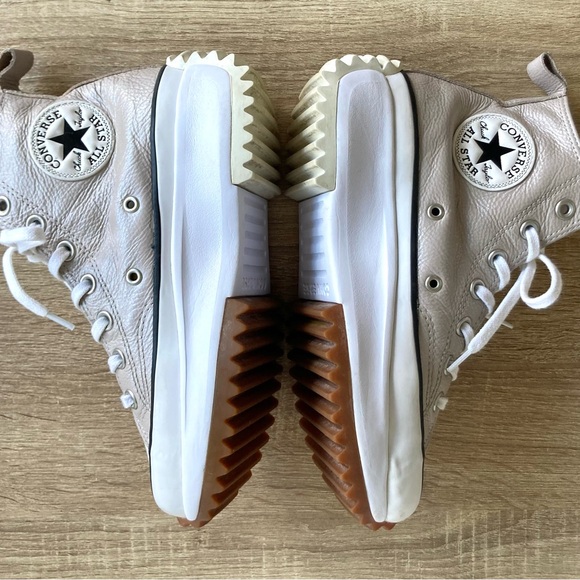 Converse Metallic Pink Leather high top Run Star Hike - Picture 8 of 9